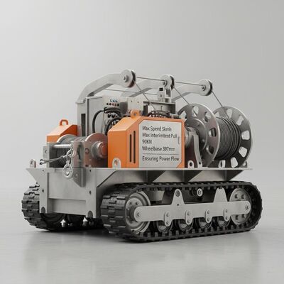 Maksymalna prędkość 5 km/h Urządzenie linii przesyłowych Wyposażone w maksymalny ciąg przerywany 90 kN i rozstaw osi 397 mm Zapewniające przepływ mocy